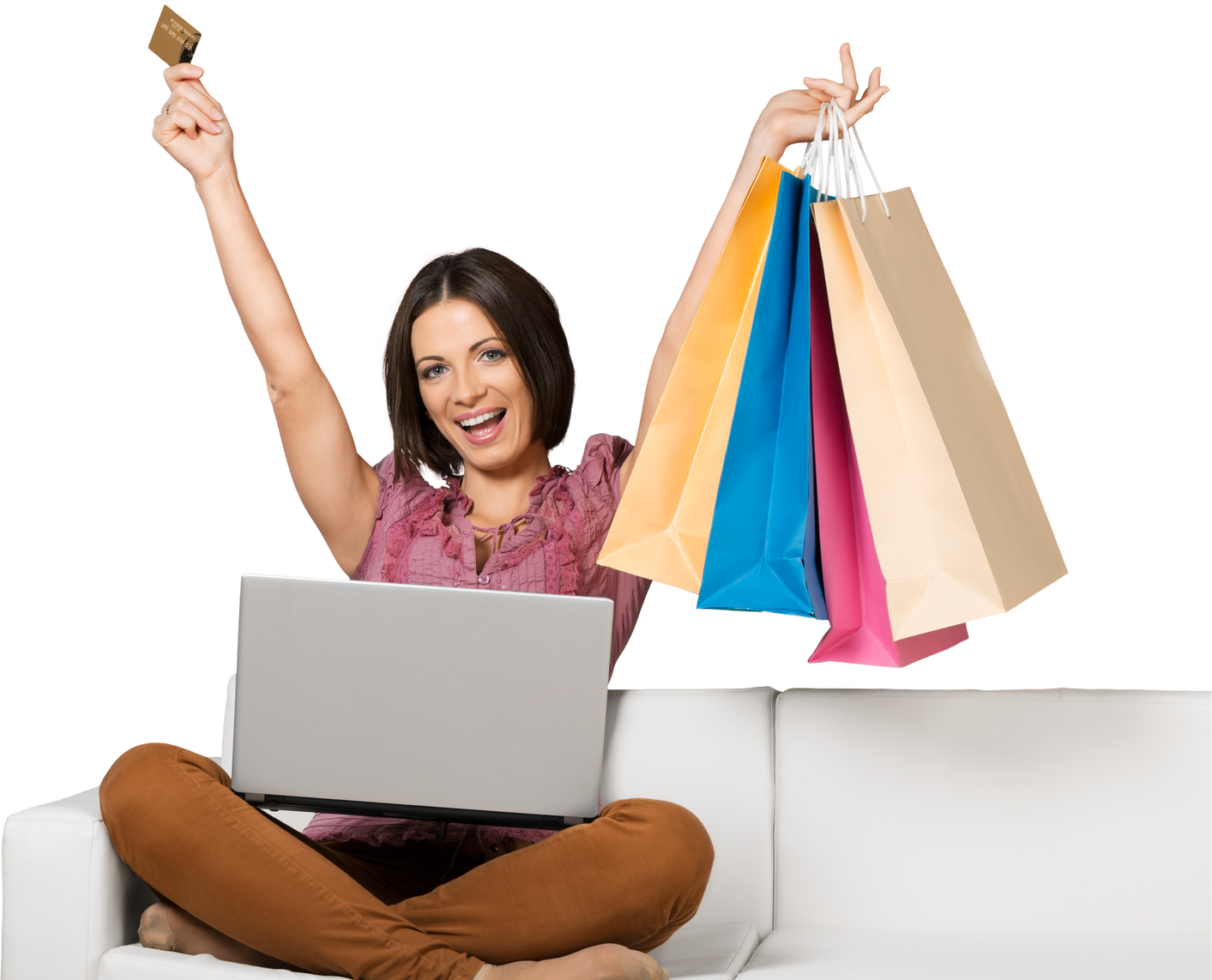 woman enjoying online shopping